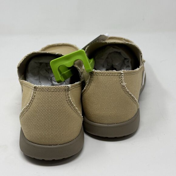 Crocs Santa Cruz Shoes Mens 9 Khaki Brown Canvas Slip On Comfort Casual Loafers main image 8